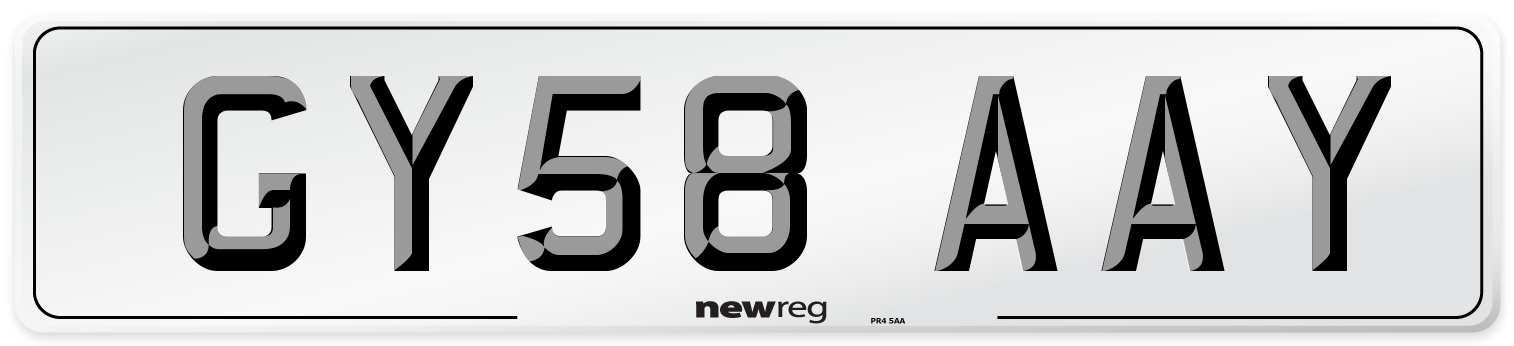 GY58 AAY Number Plate from New Reg